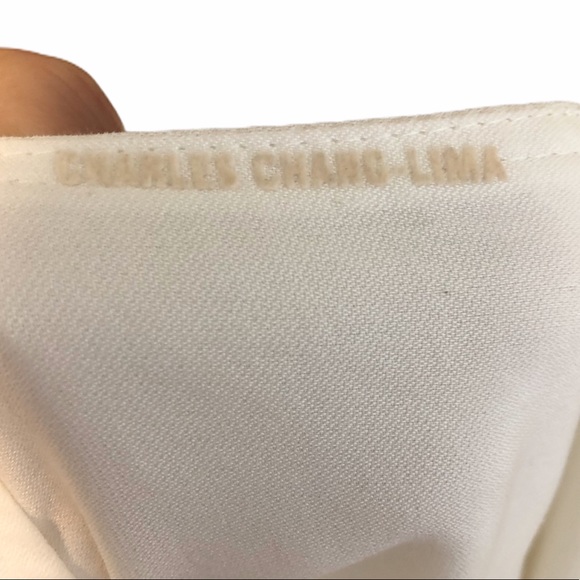 CHARLES CHANG-LIMA White Sleeveless Cupro Dress 8 - Picture 7 of 11